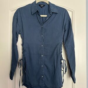 Express Blue Pinstripe Women’s Shirt